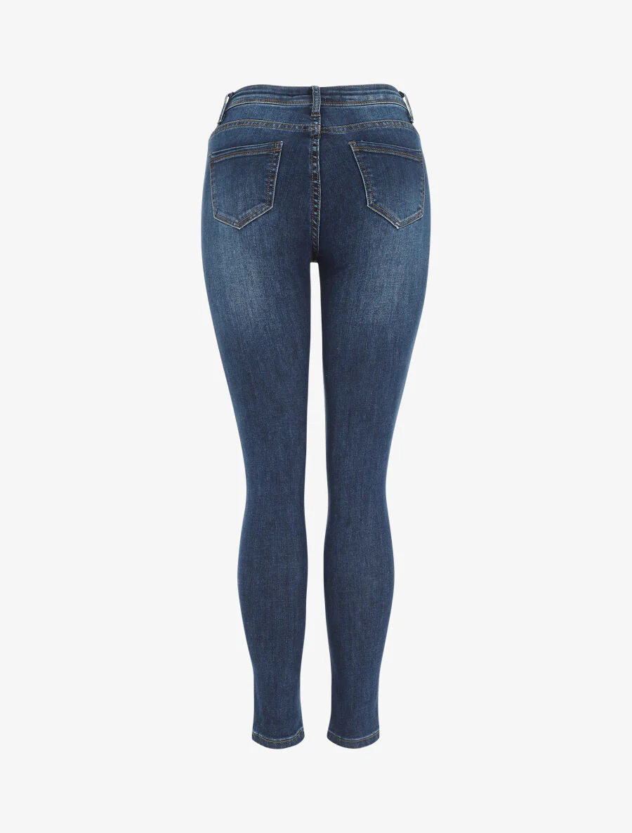 Push up skinny jeans standaard maat - Donkerblauw - Image 2