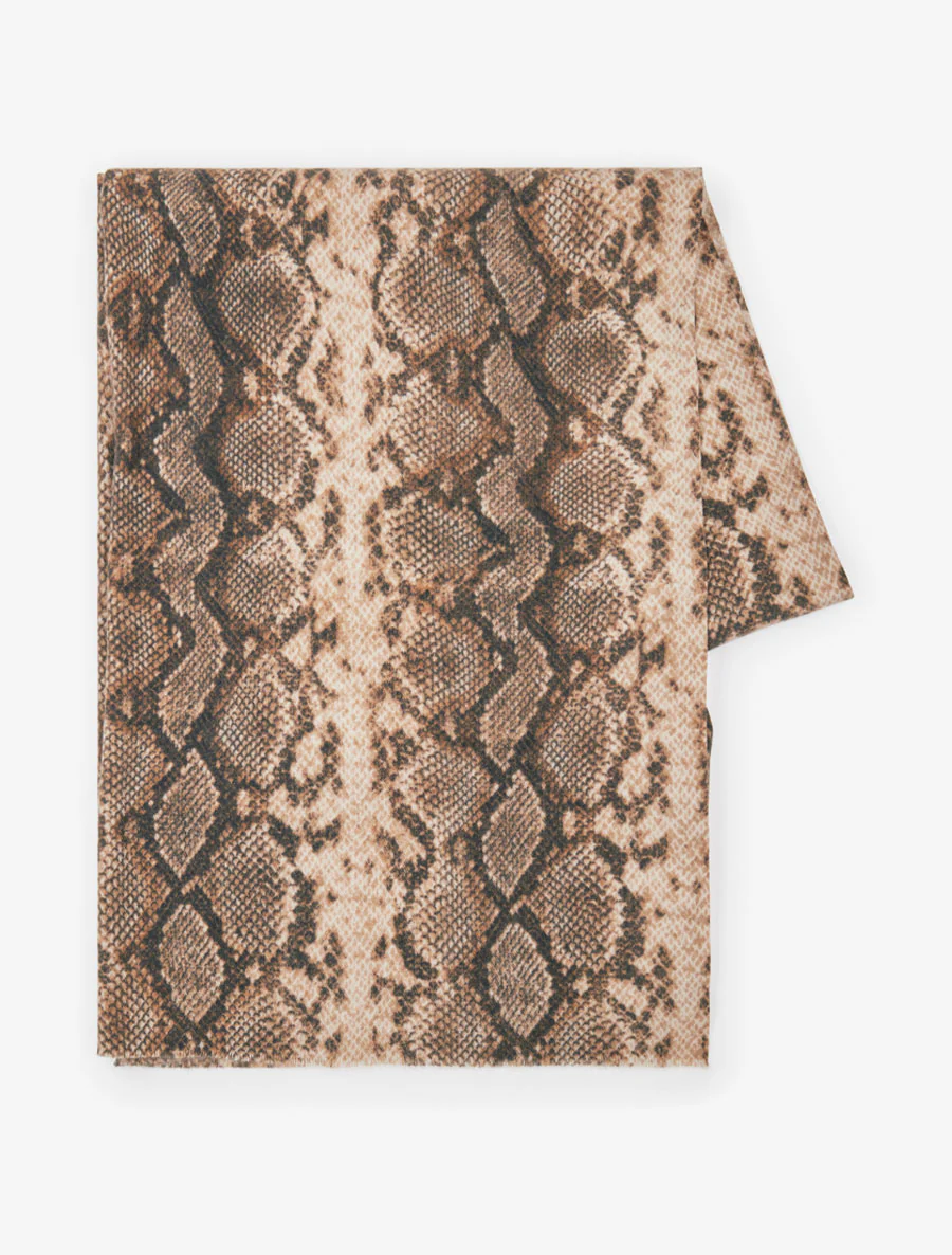 Pythonprint sjaal - Donker beige - Image 2