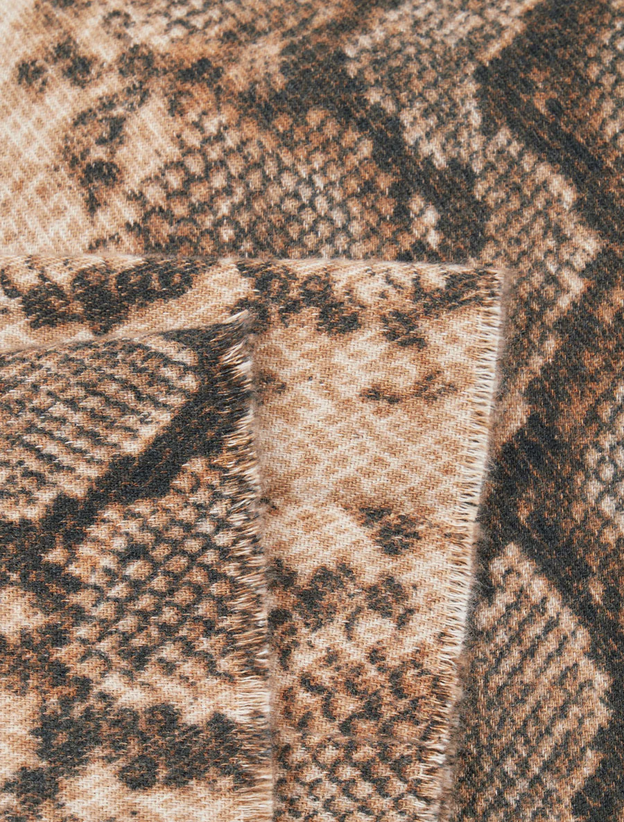 Pythonprint sjaal - Donker beige - Image 3