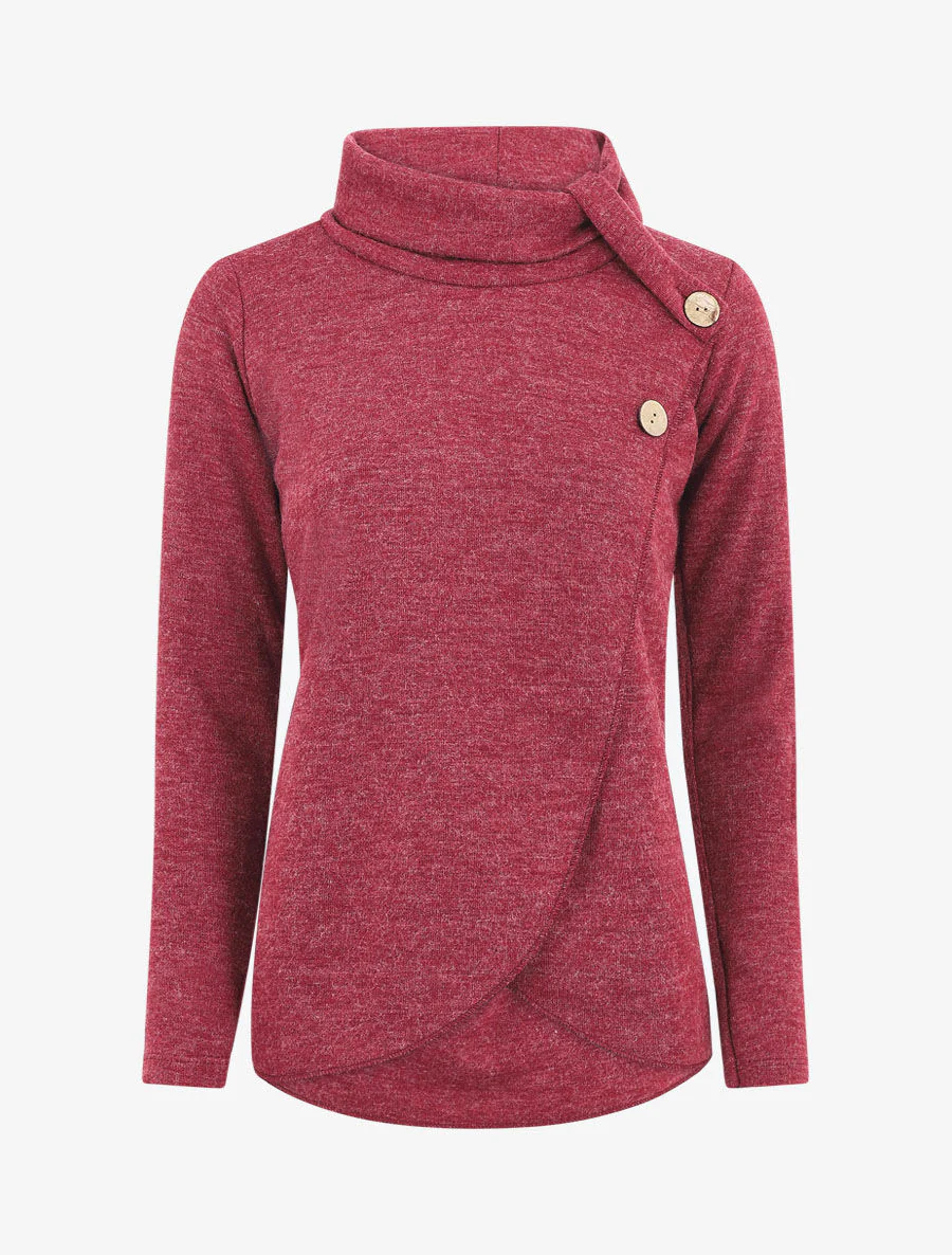 Recht geknoopt rollenkraag shirt - Bordeaux