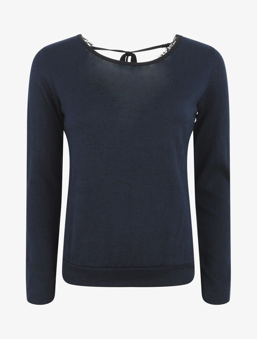 Recht rug kanten rug - Donkerblauw