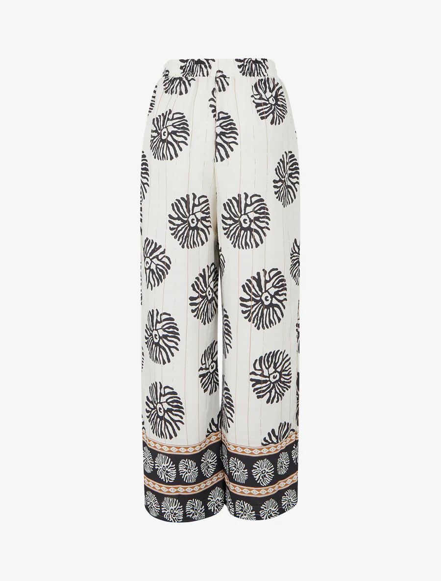 Rechte broek met anemoonprint - Ecru - Image 2