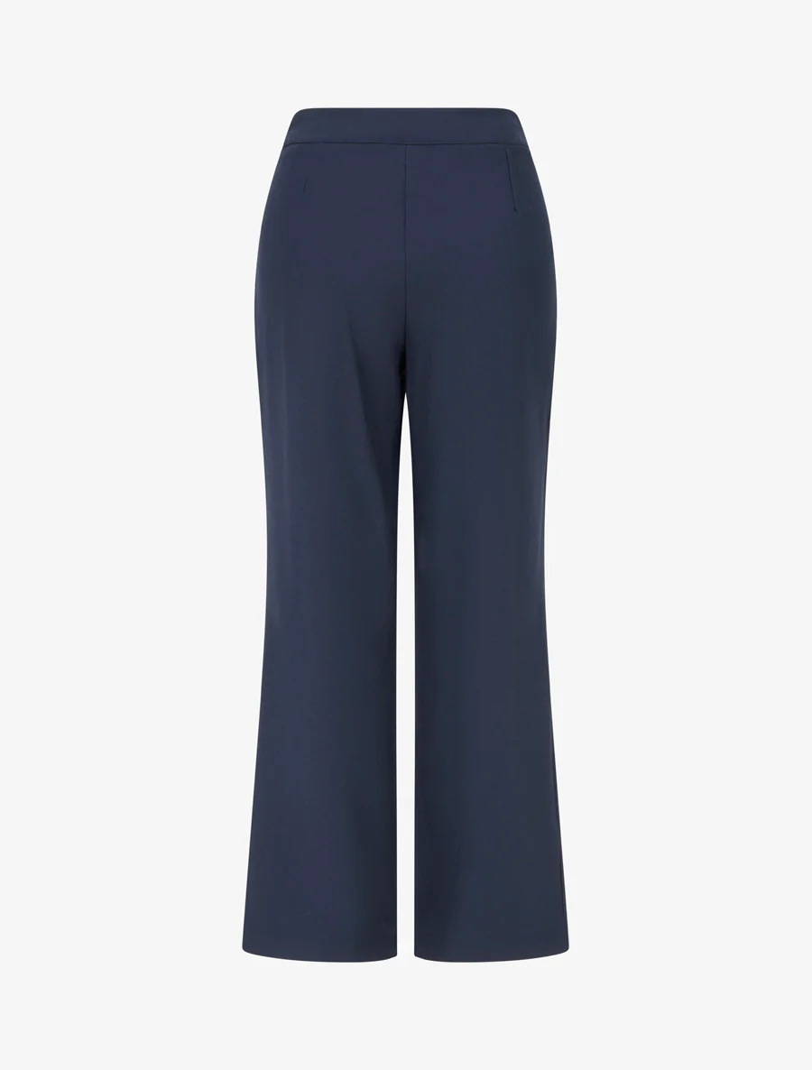 Rechte broek met knoopsluiting aan de zijkanten - Marine - Image 2