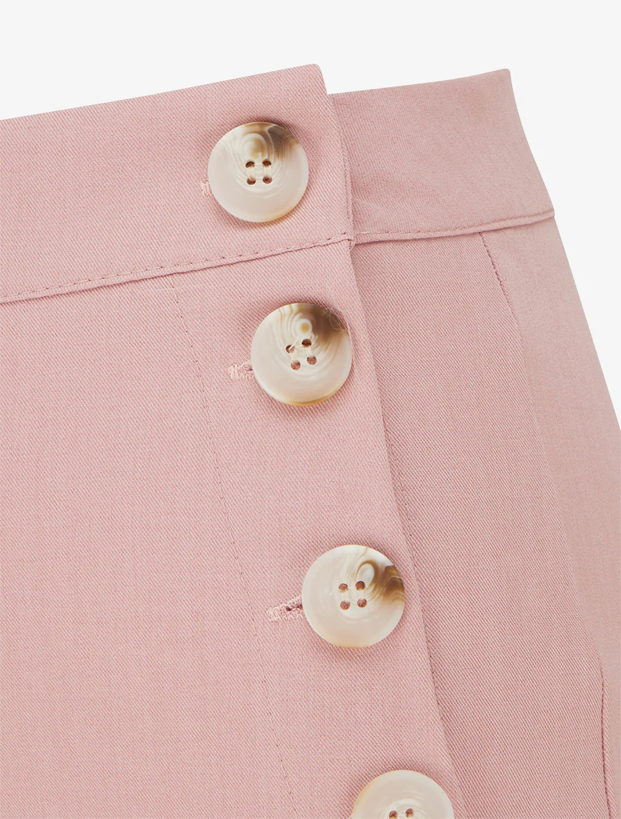 Rechte broek met knoopsluiting aan de zijkanten - Roos - Image 3