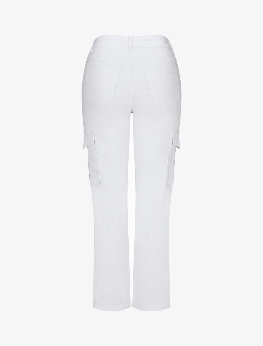 Rechte cargo jeans - Wit - Image 2