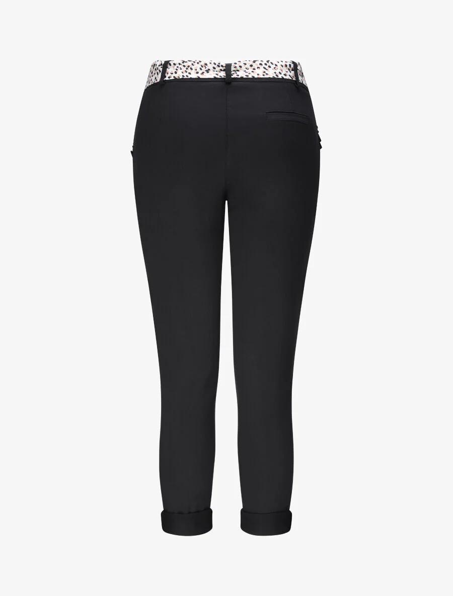 Rechte chino broek met ruches zakken - Zwart - Image 2