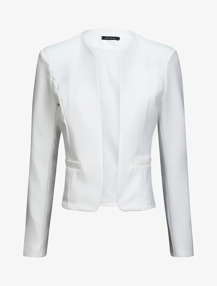 Rechte eenkleurige blazer - Wit