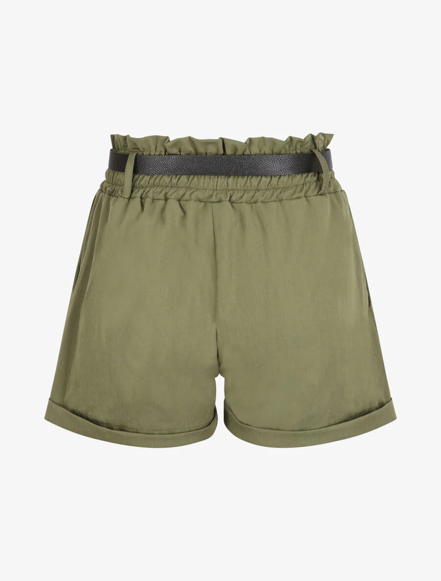 Rechte. hoge. elastische. strakke broek - Kakigroen - Image 2