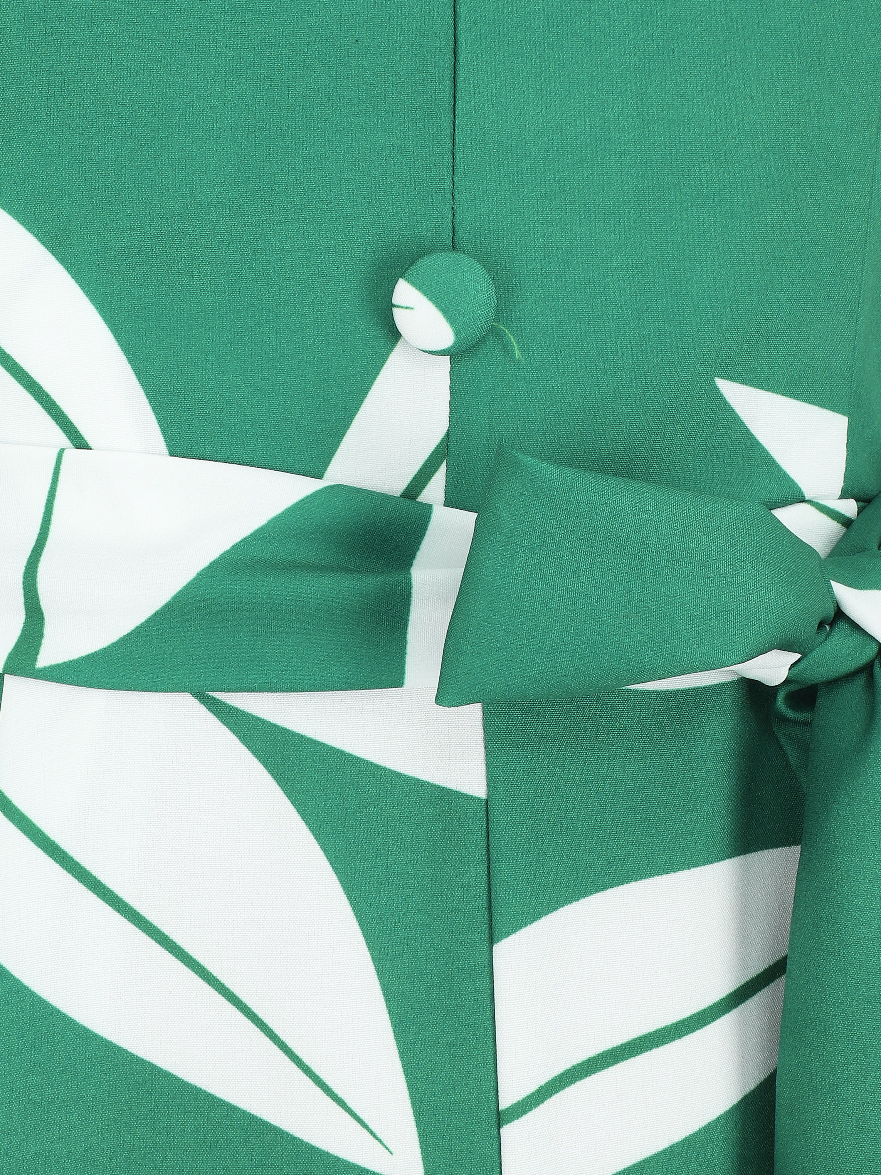 Rechte jumpsuit met gevlochten bandjes en plantenmotief - groen - Image 3