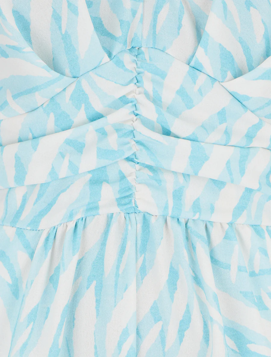 Rechte jumpsuit met korte mouwen en grafische print - Lichtblauw - Image 3