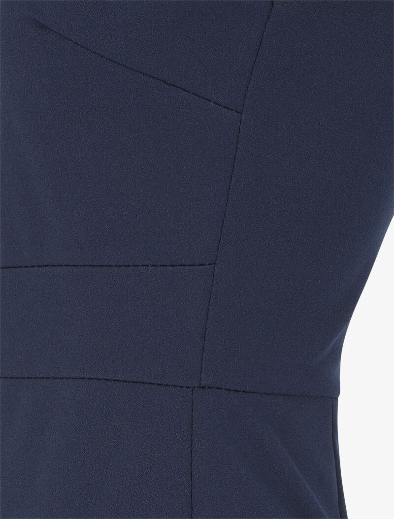Mouwloze rechte jurk met vierkante hals - Marineblauw - Image 3