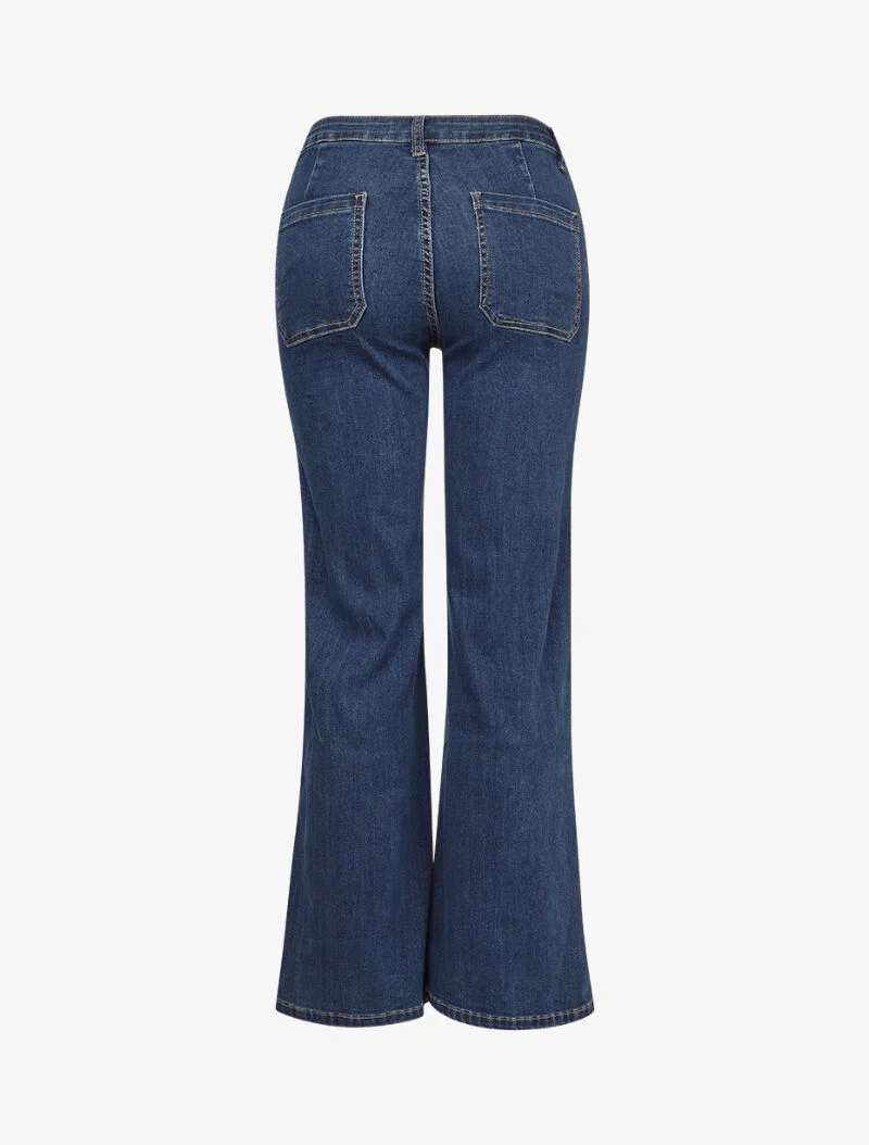 Rechte onbewerkte spijkerbroek met standaard maat - Blauw denim - Image 2