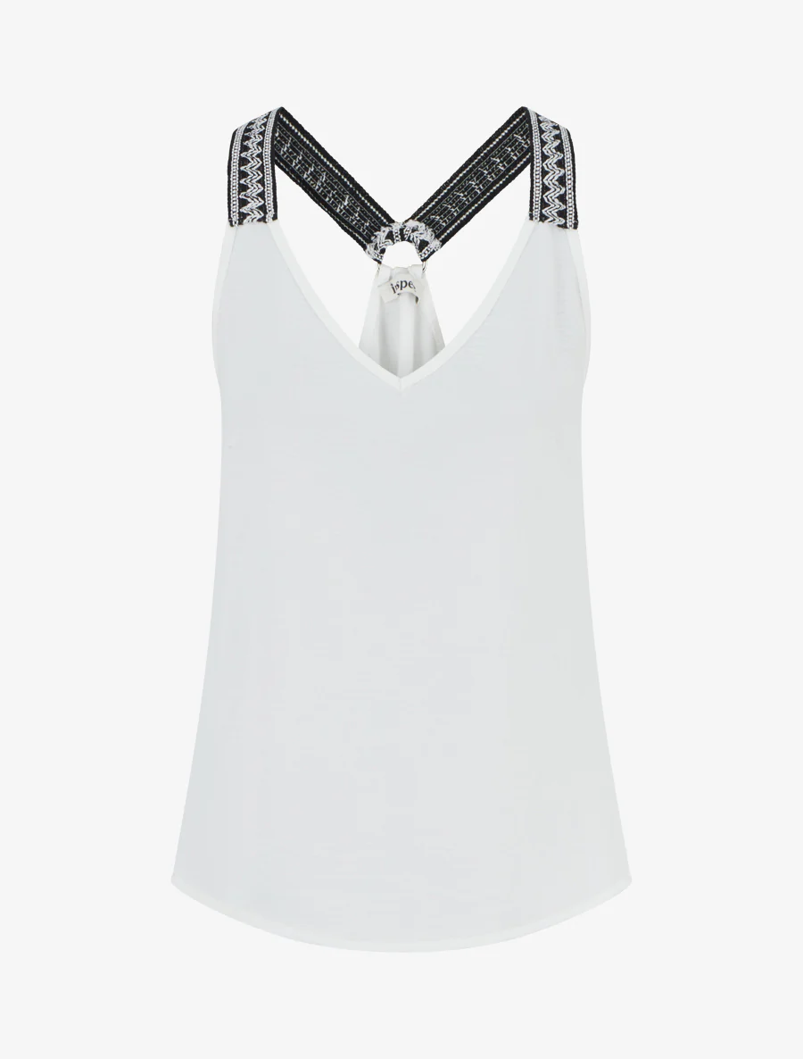 Rechte tanktop met racerback - Wit