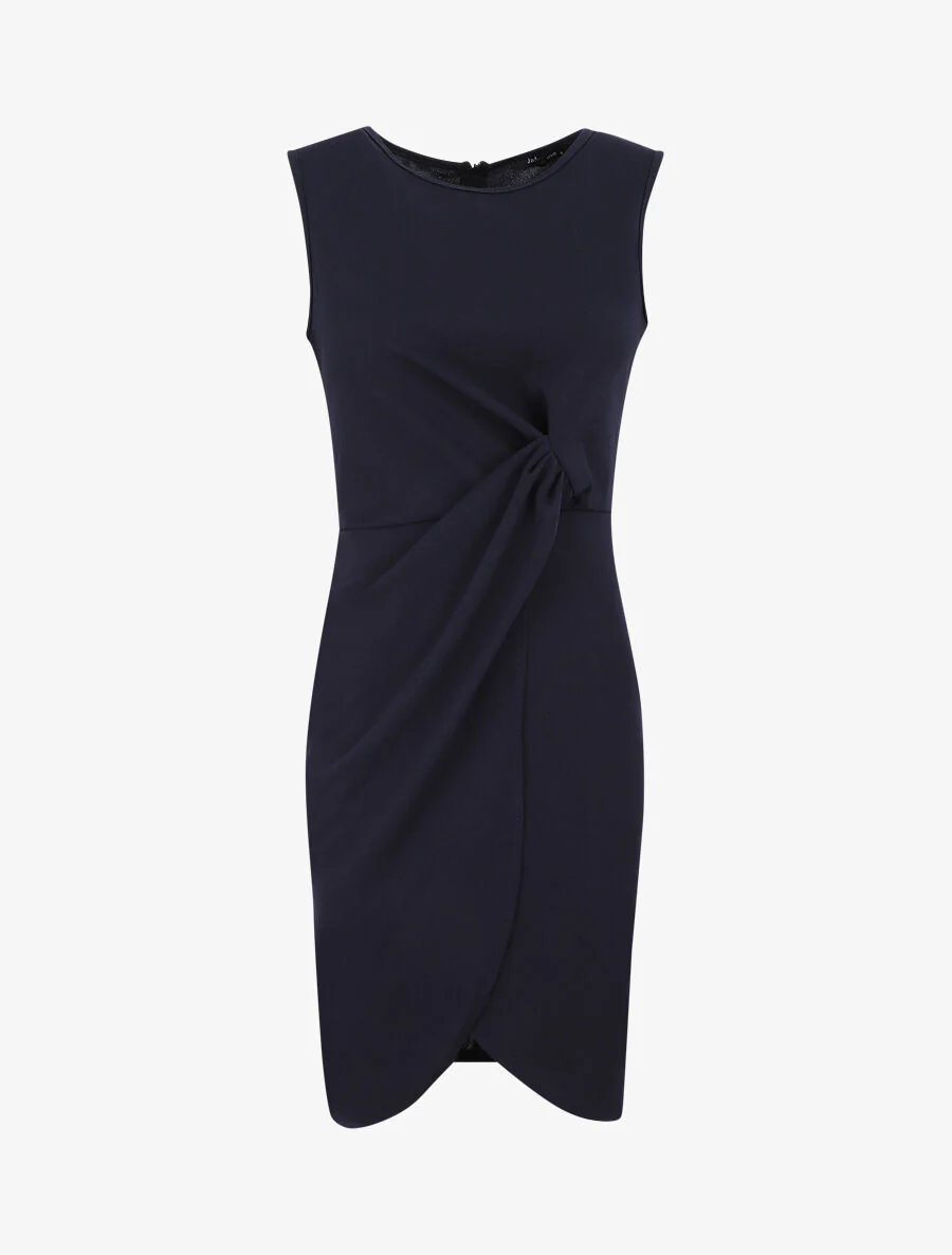 Rechtgesneden jurk met plooieffect - Donkerblauw