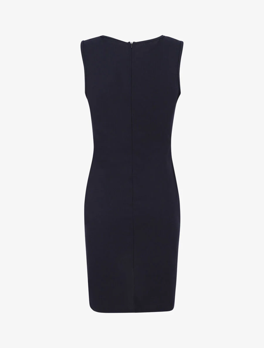 Rechtgesneden jurk met plooieffect - Donkerblauw - Image 2