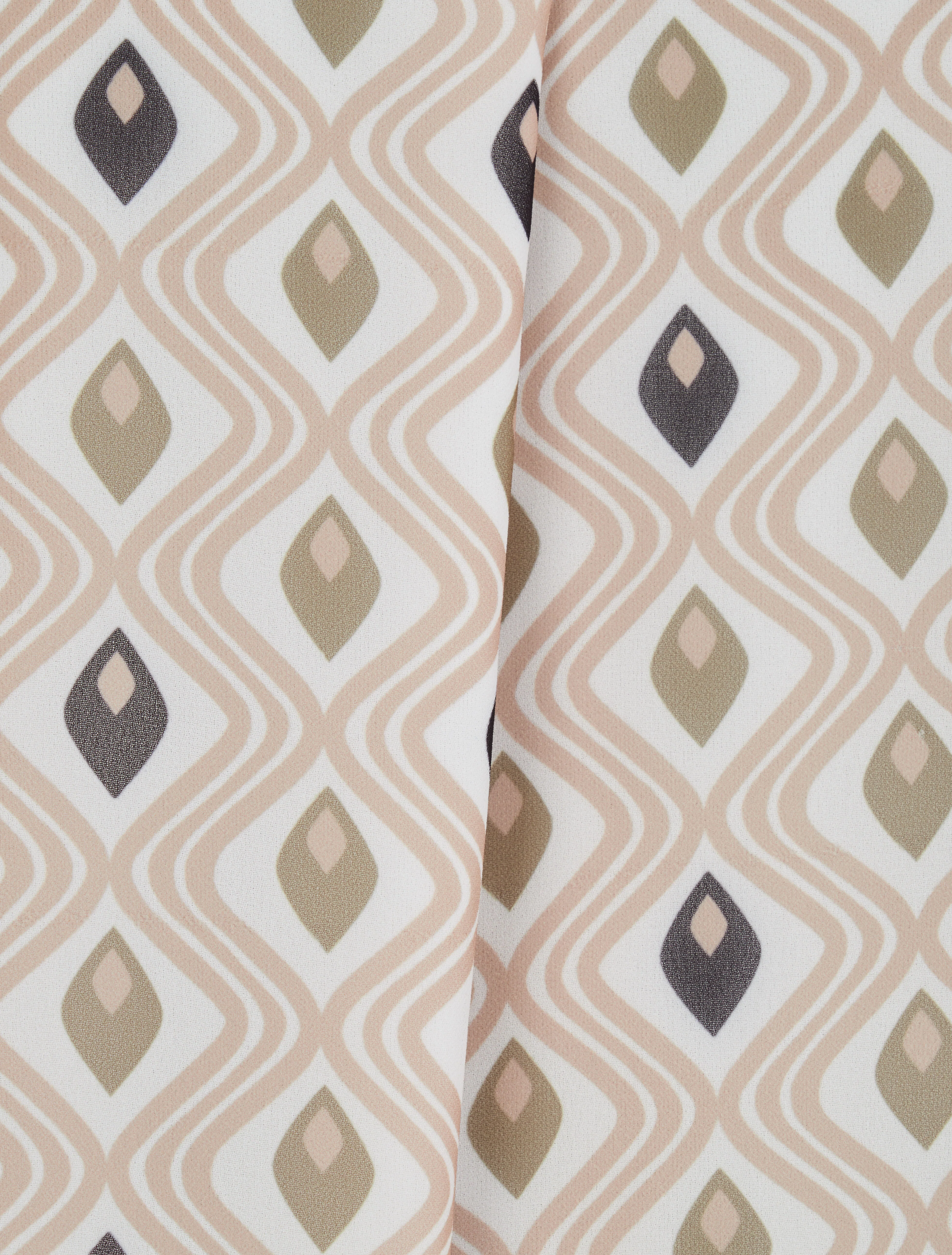 Rechts boven mouwloos met grafische mozaïekprint - Beige - Image 3