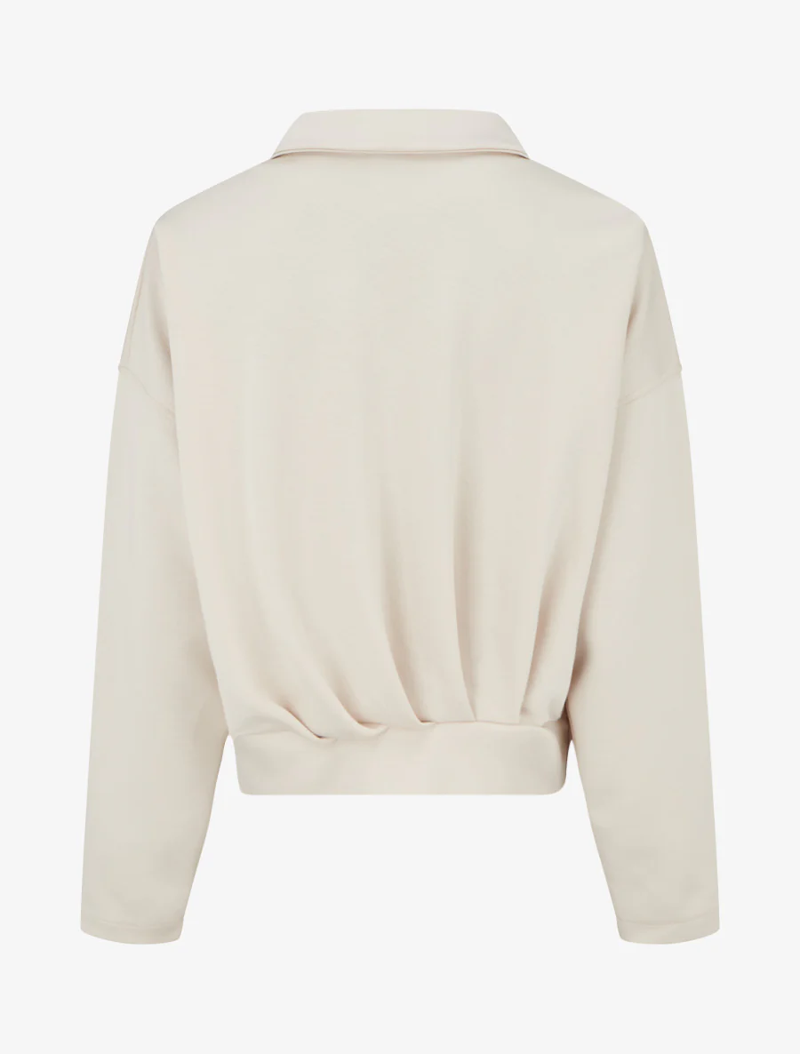 Ritssluiting met geplooid effect bomberjack - Beige - Image 2