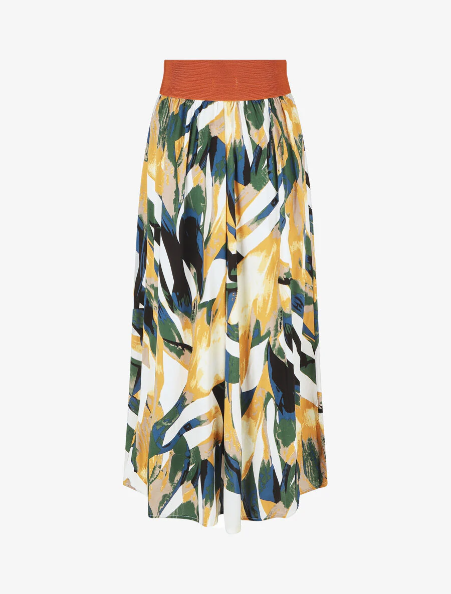 Rok met abstracte print - Geel - Image 2