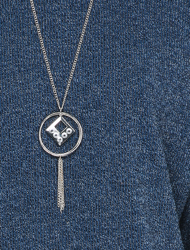 Ronde hals trui met dolmanmouwen - Blauw - Image 3