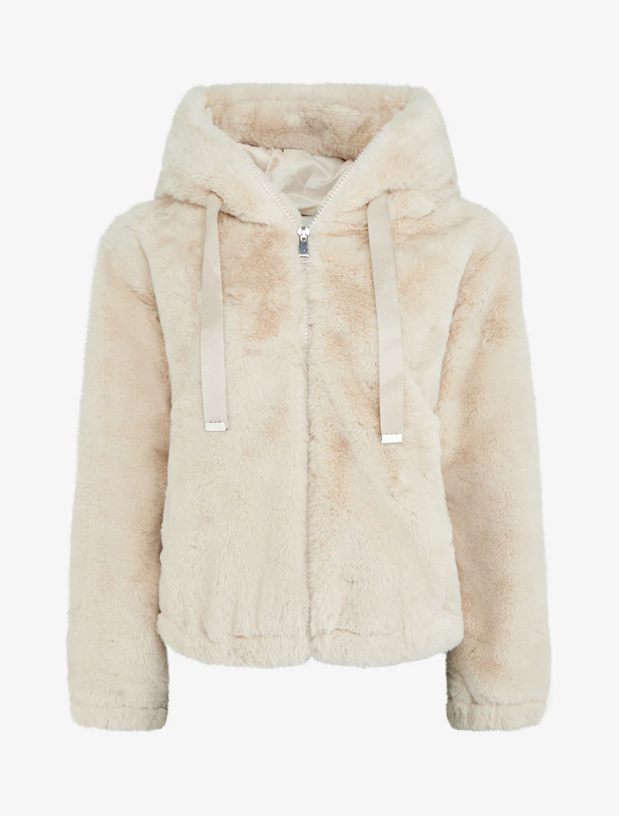 Ruim zittend jack van imitatiebont - Beige