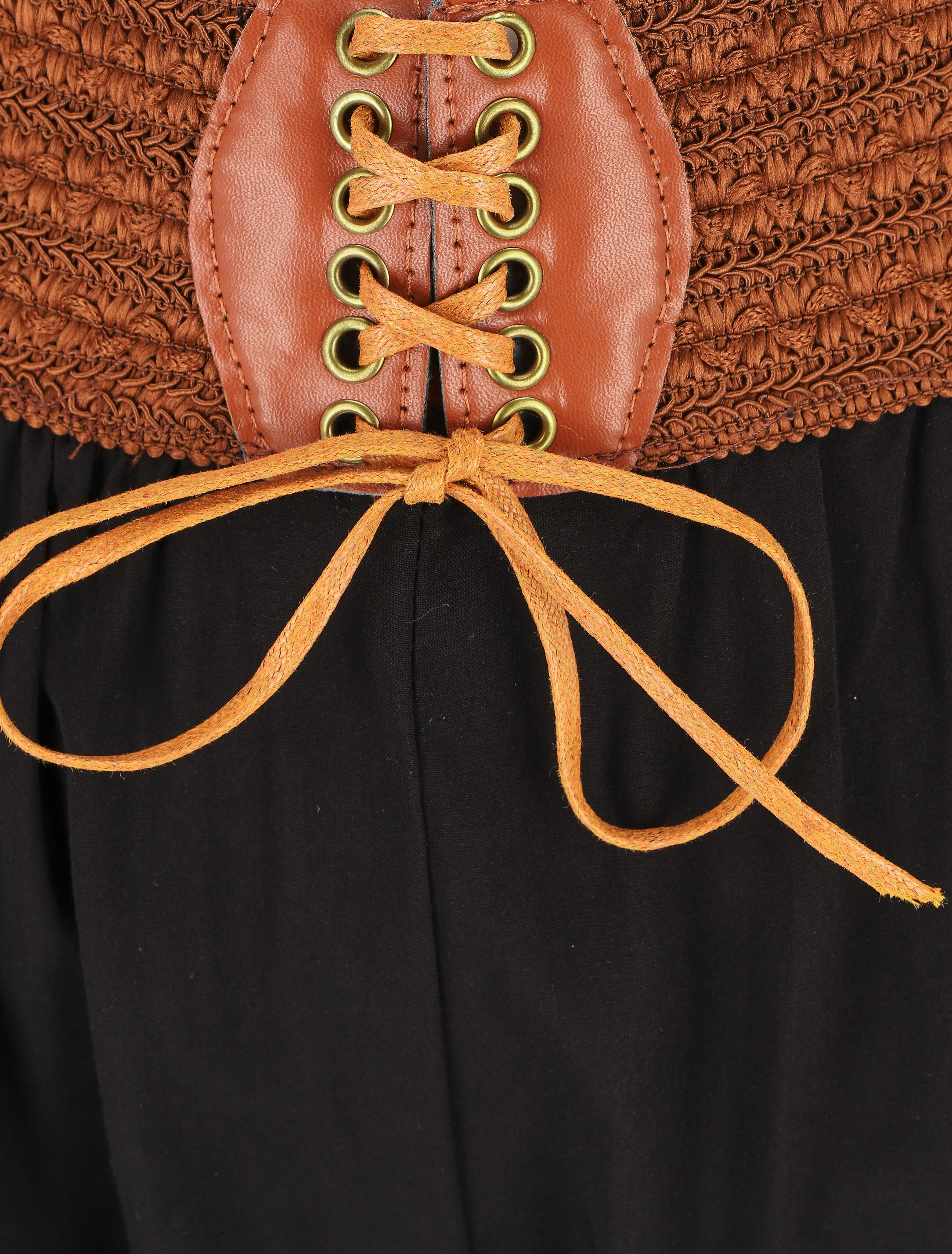 Ruimvallende broek met hoge taille in korsetstijl - zwart - Image 3
