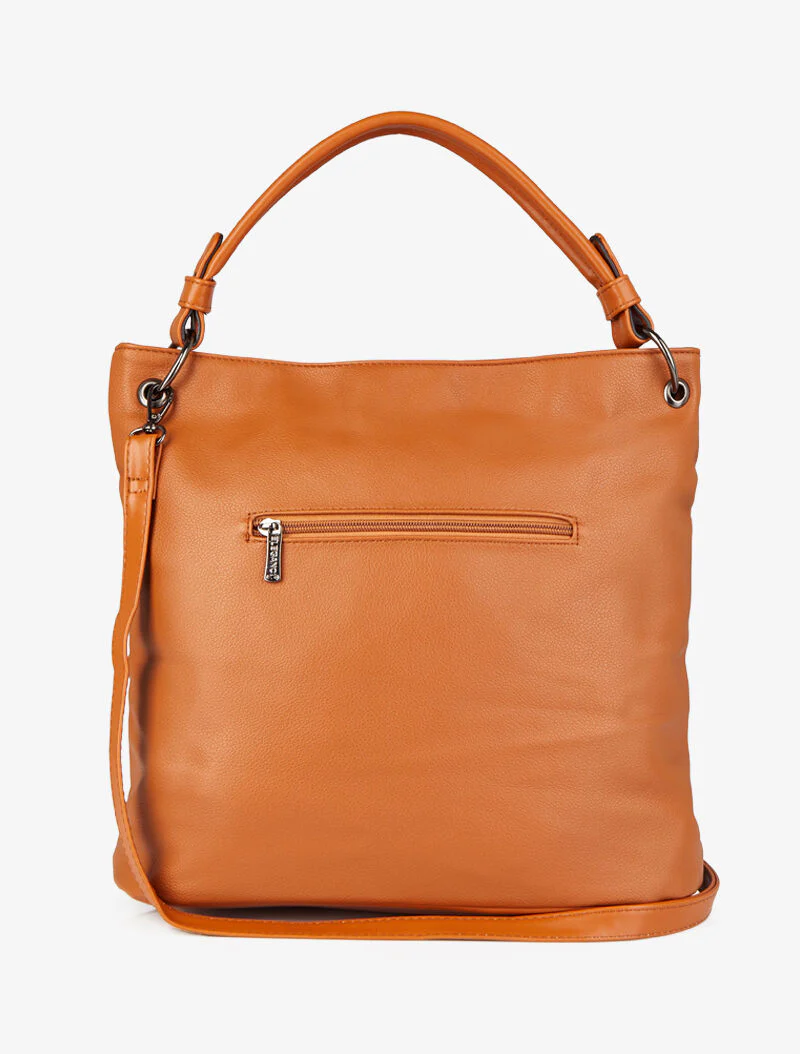 Gespijkerde shopper Katia - Camel - Image 3