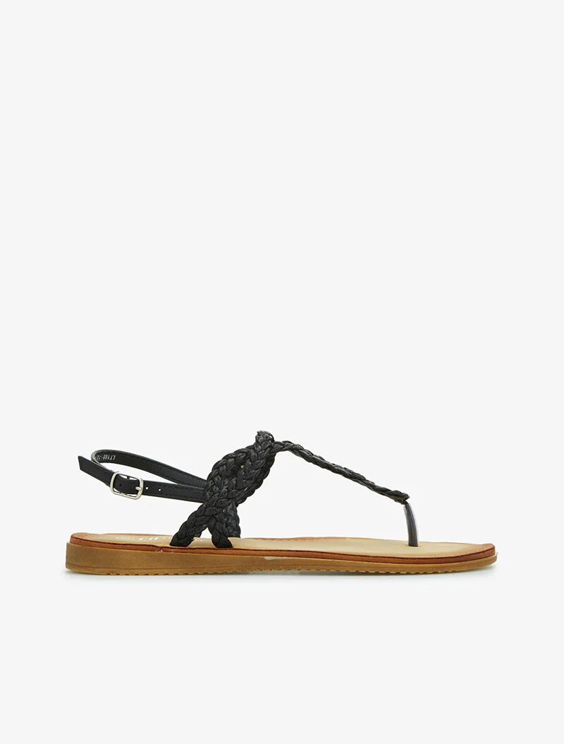 Gevlochten sandalen verstrengeld - zwart