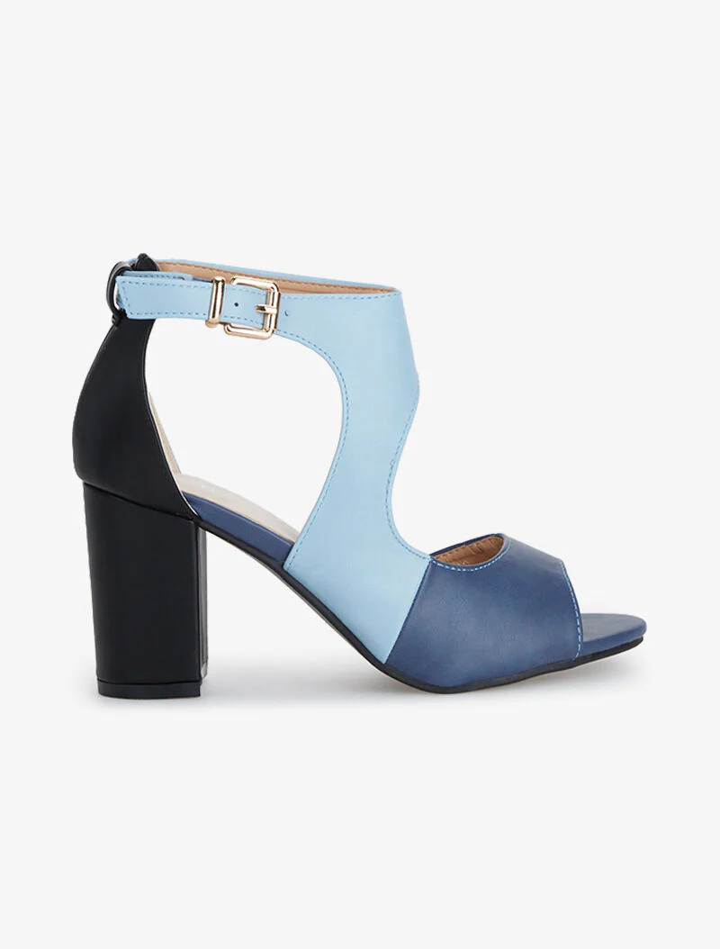 Sandalen imitatie driekleurig - marine/blauw/zwart