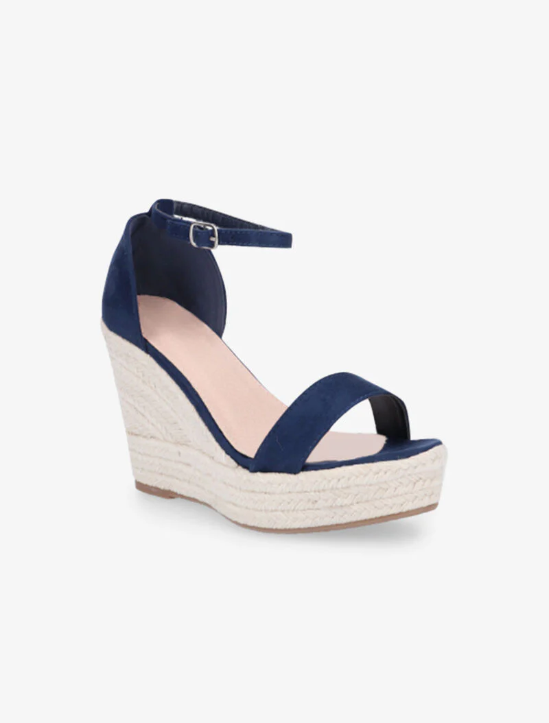 Sandalen met hielstuk en bijpassende band - indigo blauw - Image 2