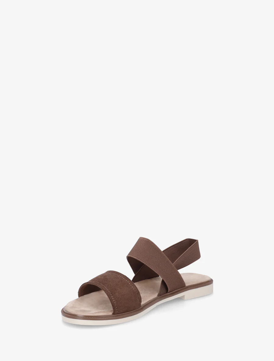 Sandalen met elastische enkelband. - Bruin - Image 3