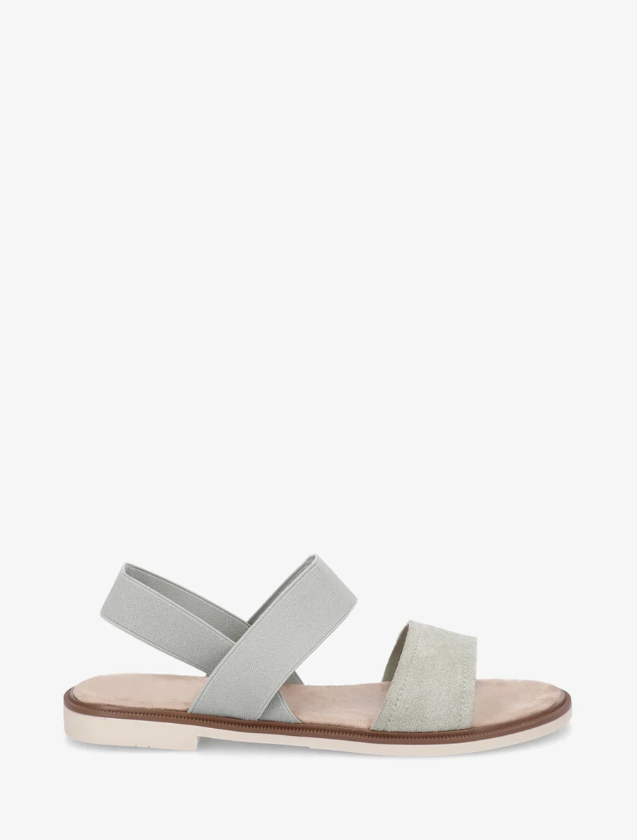 Sandalen met elastische enkelband. - Watergroen
