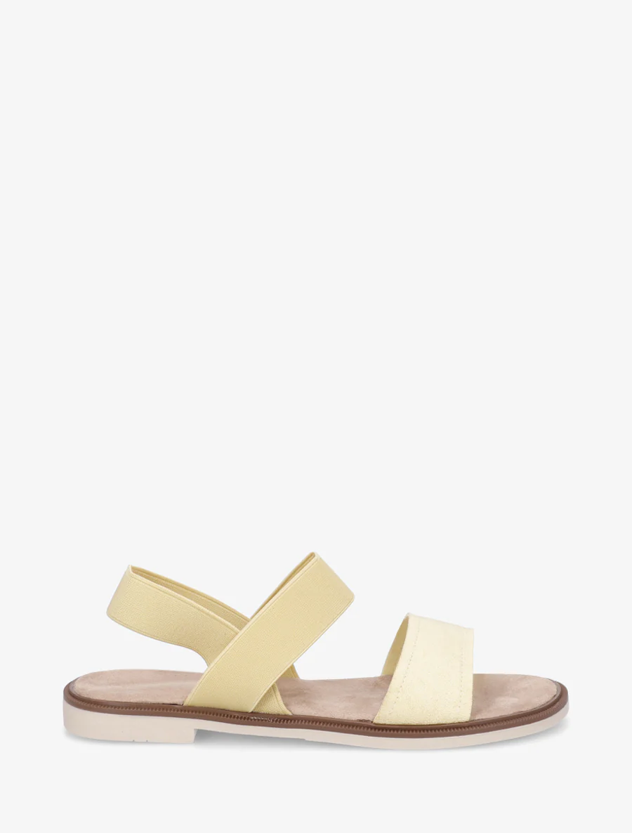 Sandalen met elastische enkelband. - Geel