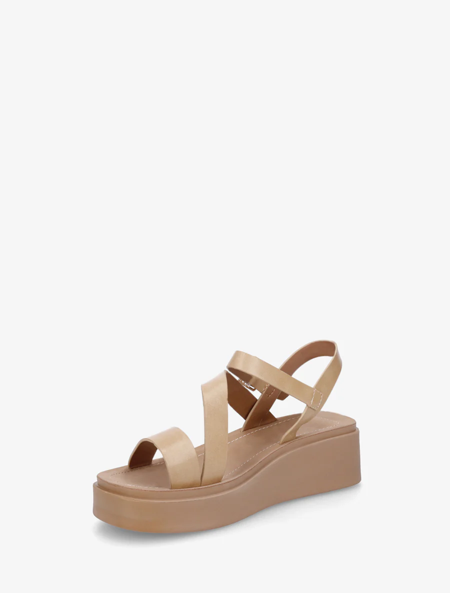 Sandalen met meerdere bandjes in imitatieleer - Beige - Image 3