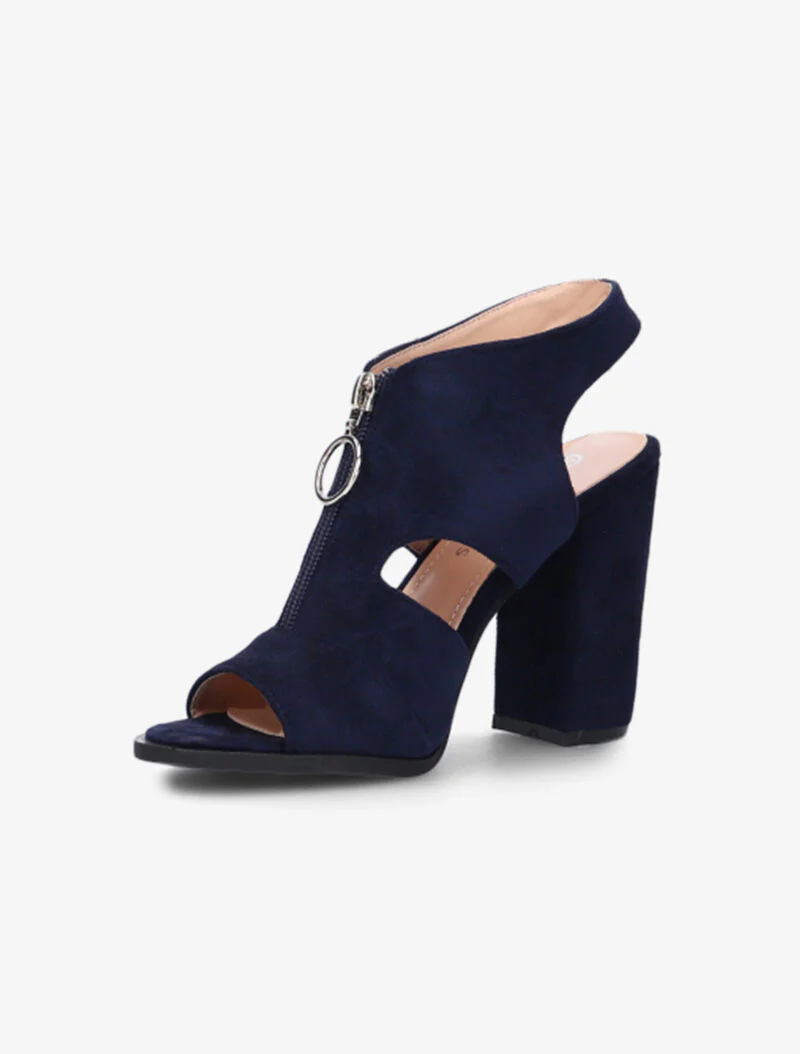 Rits- en ring sandalen - marineblauw - Image 4