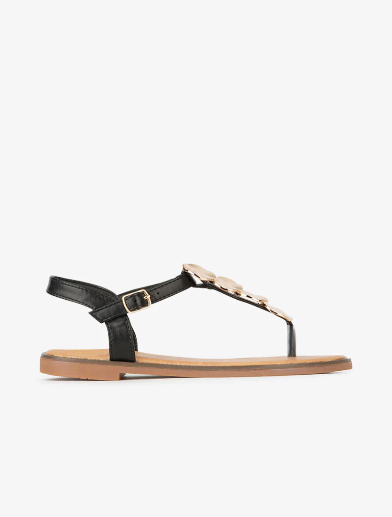 Rondplaat sandalen - zwart