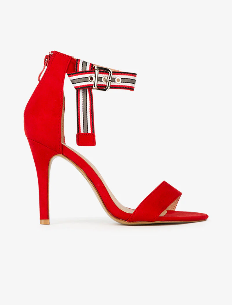 Gestileerde enkelband sandalen - rood