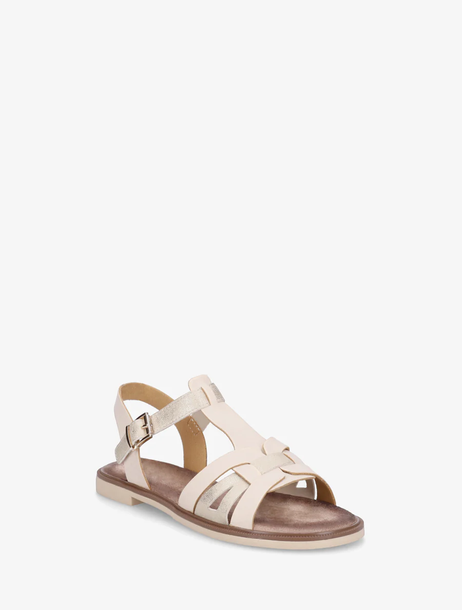 Sandalen van imitatieleer met gevlochten effect - Beige - Image 2
