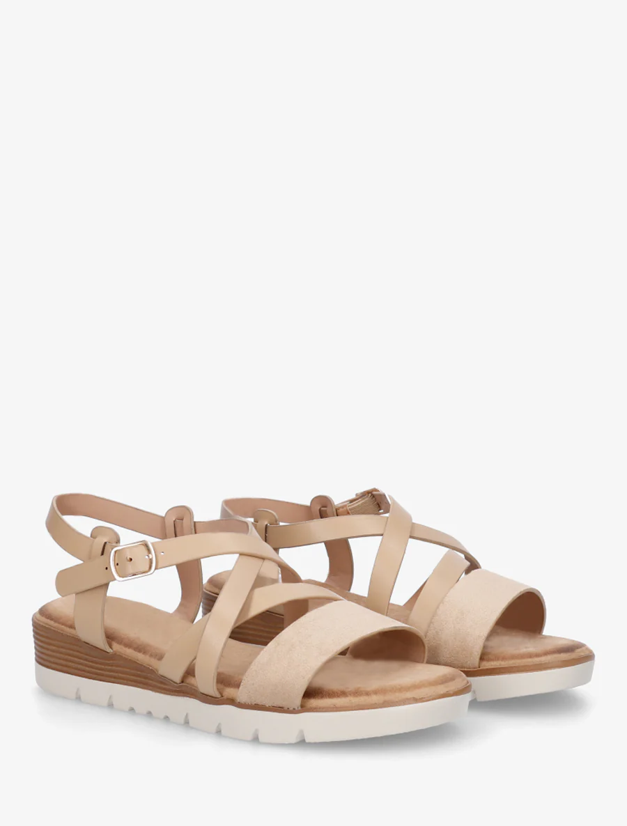 Sandalen van imitatieleer met suèdine bandje - Mol - Image 4