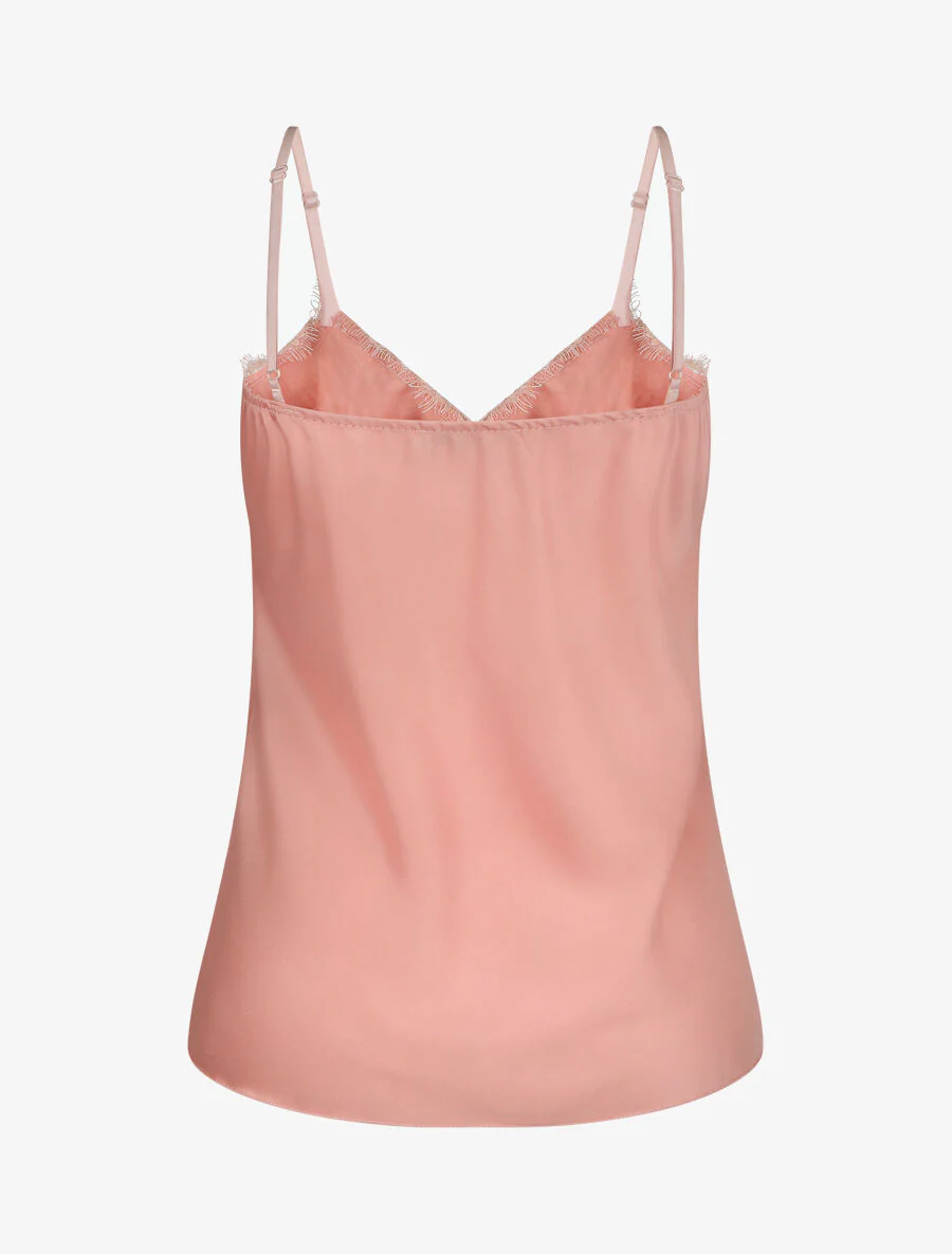 Satijnen caraco met kantdetail - Roze - Image 2