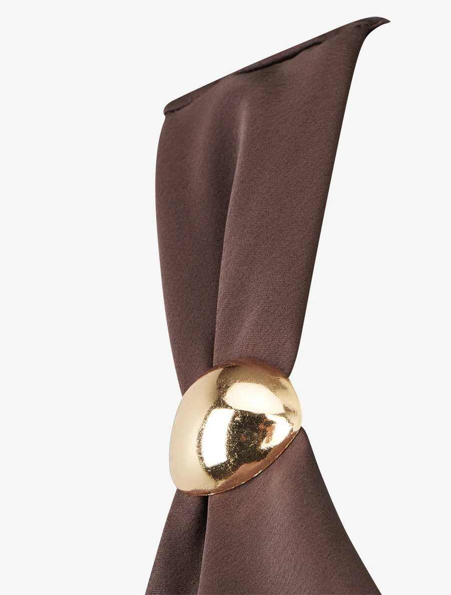 Satijnen top met sieraden inzetstuk - Bruin - Image 3
