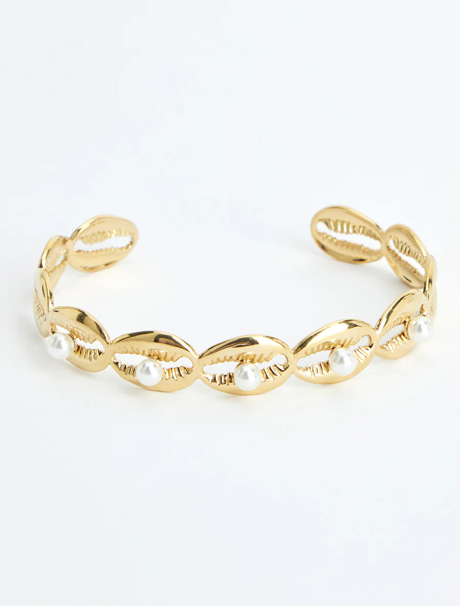 Schelpenarmband met parels - Goud - Image 2