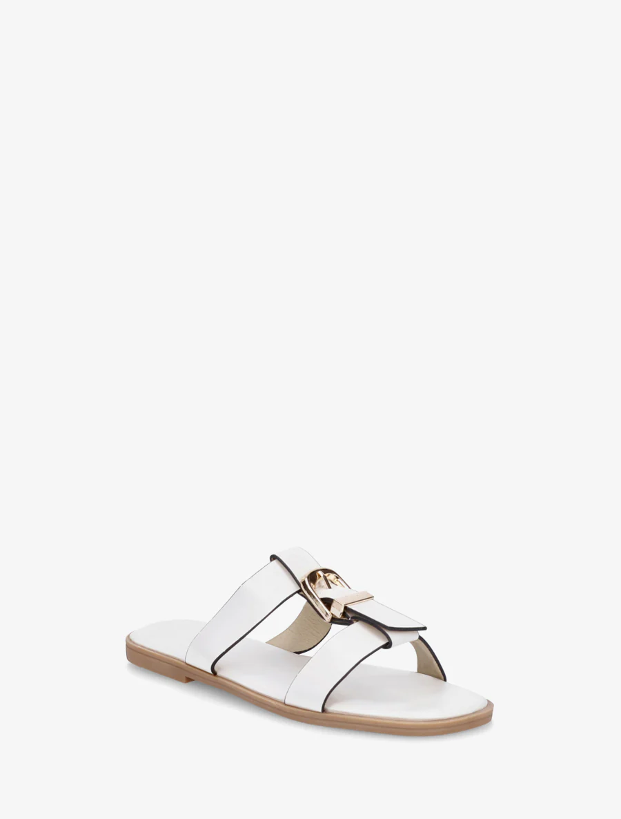 Schoenen met open teen van imitatieleer met decoratieve gesp - Wit - Image 2