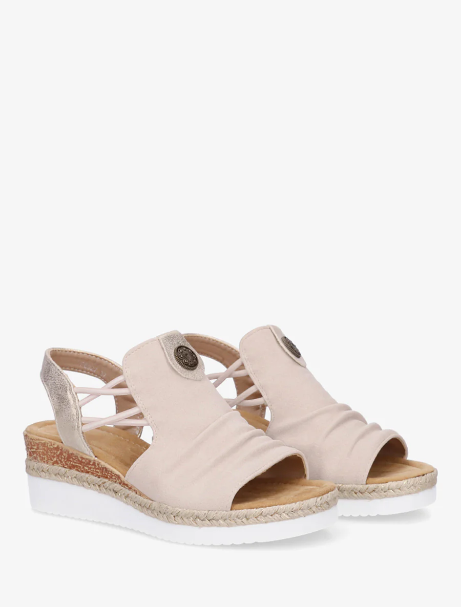 Schoenen met sleehak en rozetmedaille - Beige - Image 4
