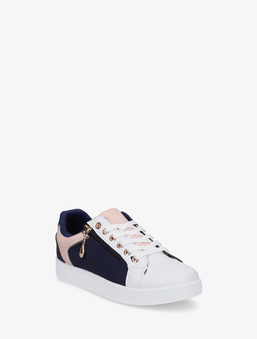 Schoenen van imitatieleer met decoratieve rits. - Marine - Image 2