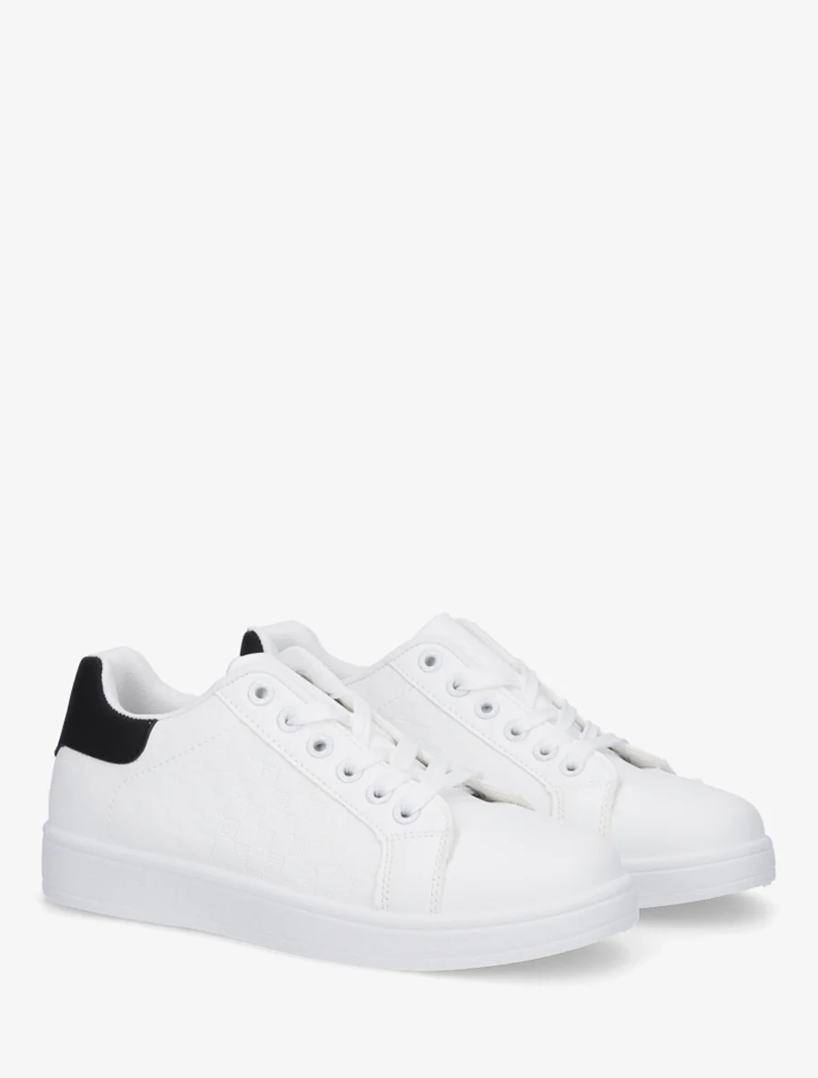 Schoenen van imitatieleer met ruitjesmotief - Zwart/wit - Image 4