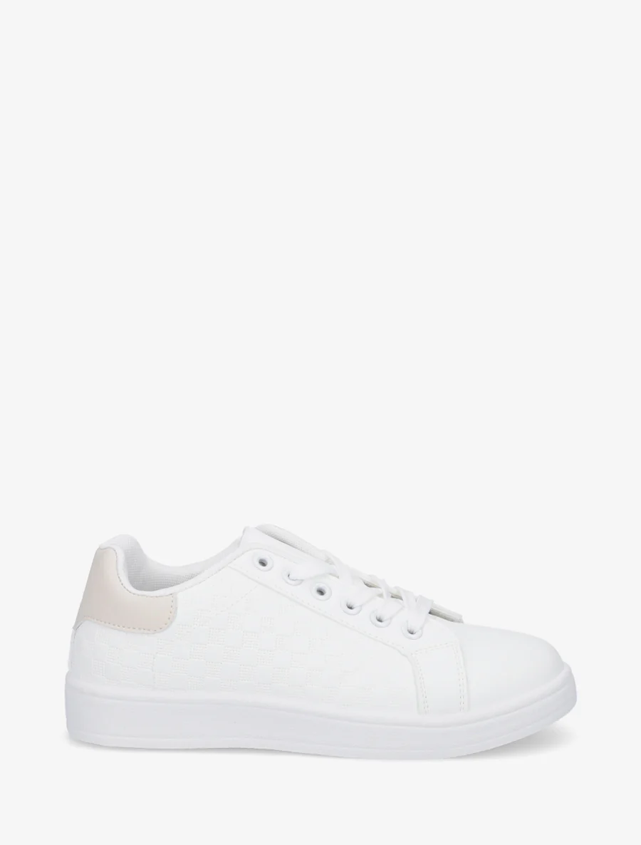 Schoenen van imitatieleer met ruitjesmotief - Beige