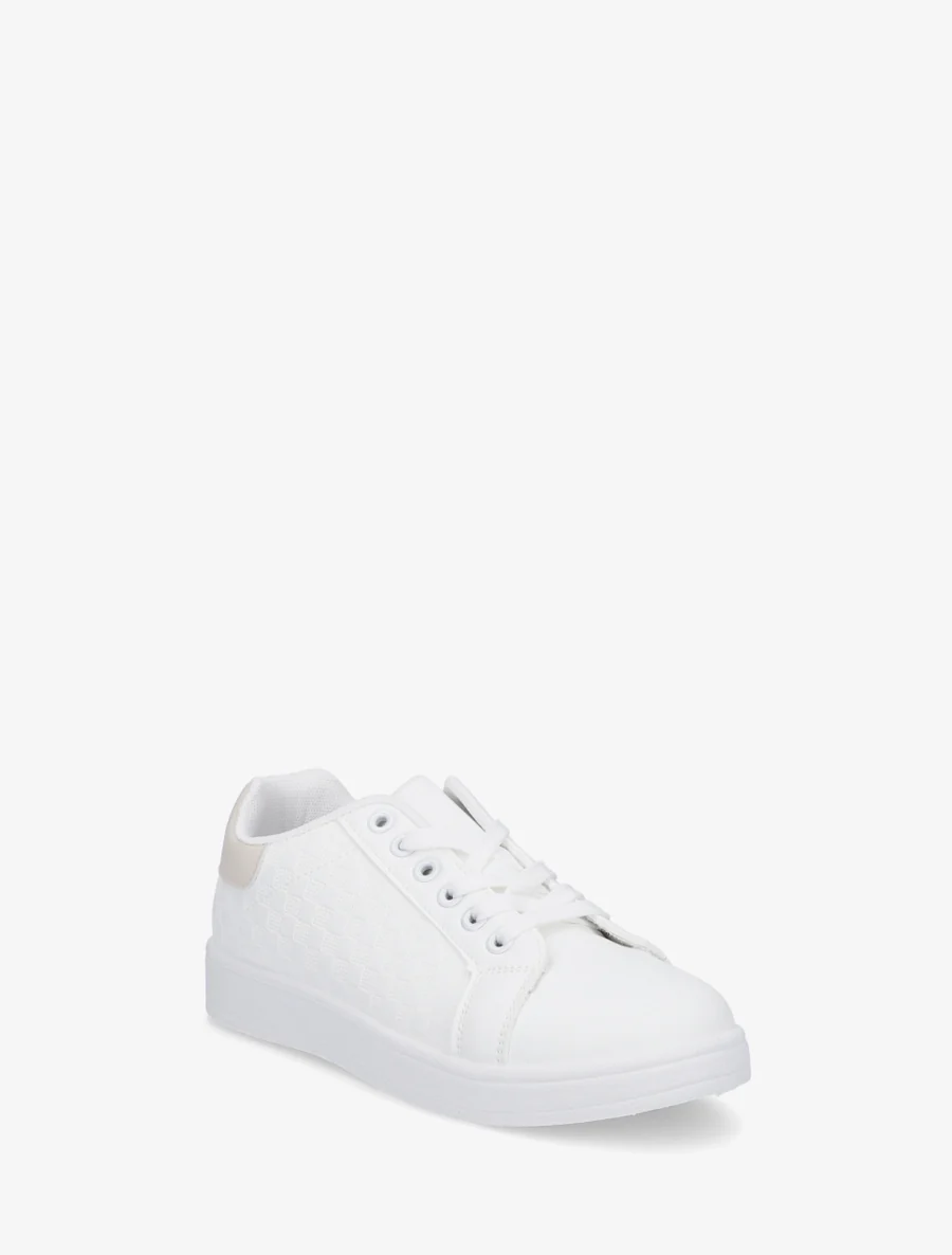 Schoenen van imitatieleer met ruitjesmotief - Beige - Image 2