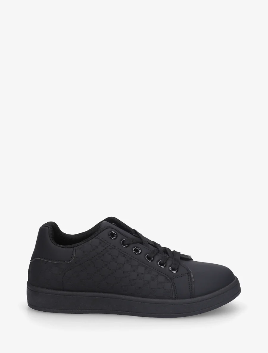 Schoenen van imitatieleer met ruitjesmotief - Zwart