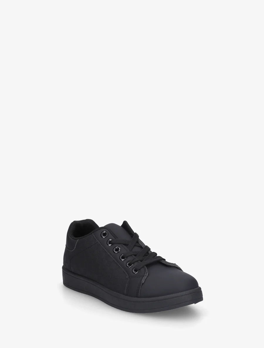 Schoenen van imitatieleer met ruitjesmotief - Zwart - Image 2