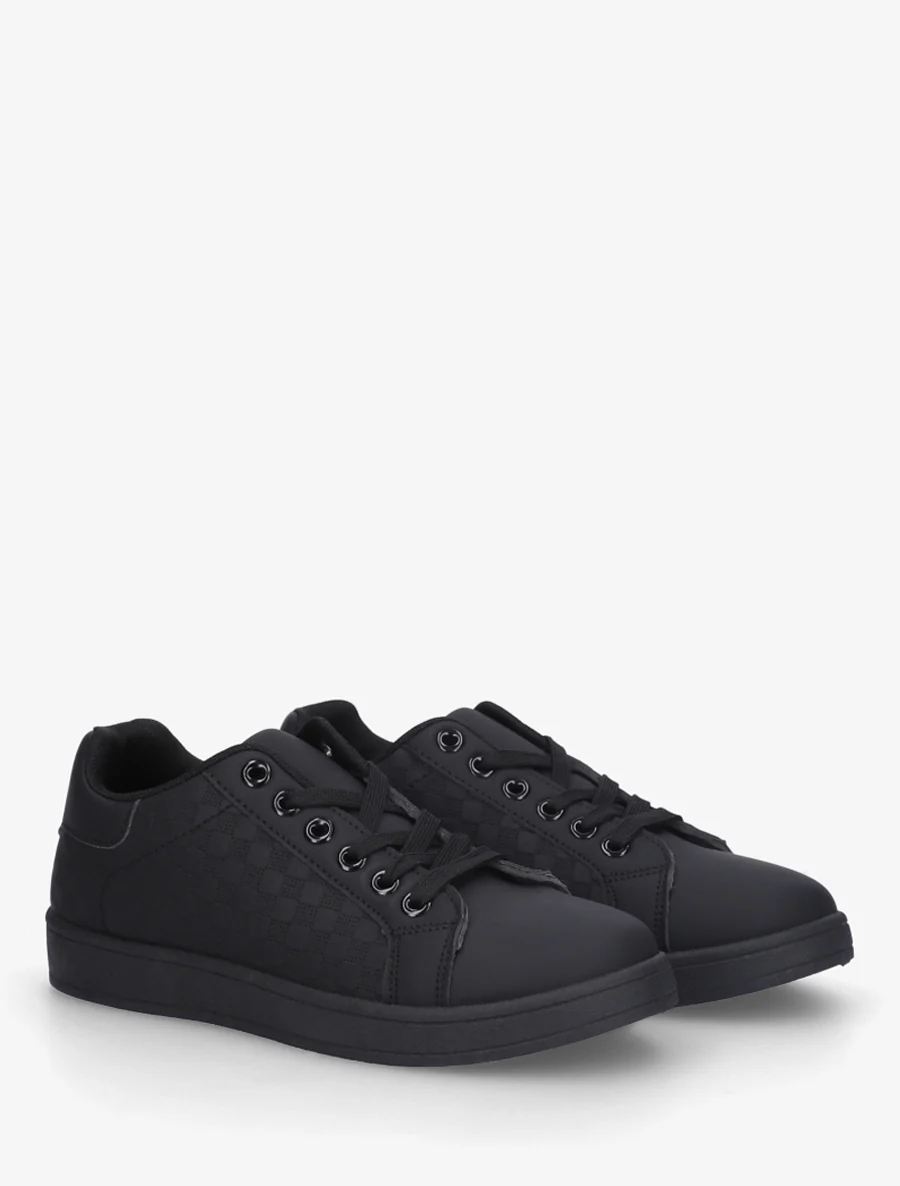 Schoenen van imitatieleer met ruitjesmotief - Zwart - Image 4